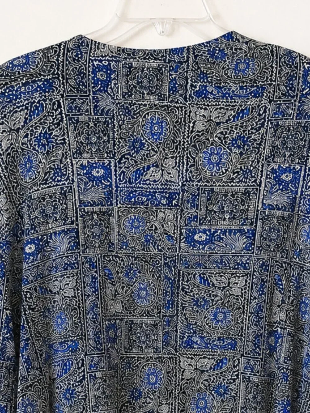 ONYX Nite Blue Vintage Metallic Patterned Twinset Cardigan & Shell Top SZ 3X